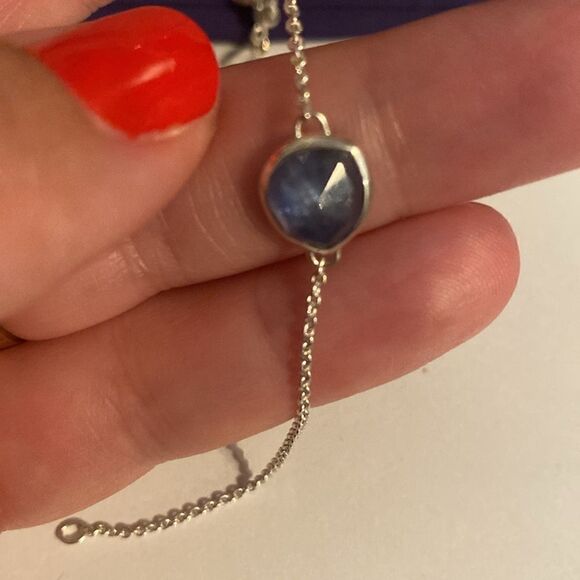 Monica Vinader Siren Fine Chain Bracelet Sterling Silver - Kyanite - Picture 4 of 7